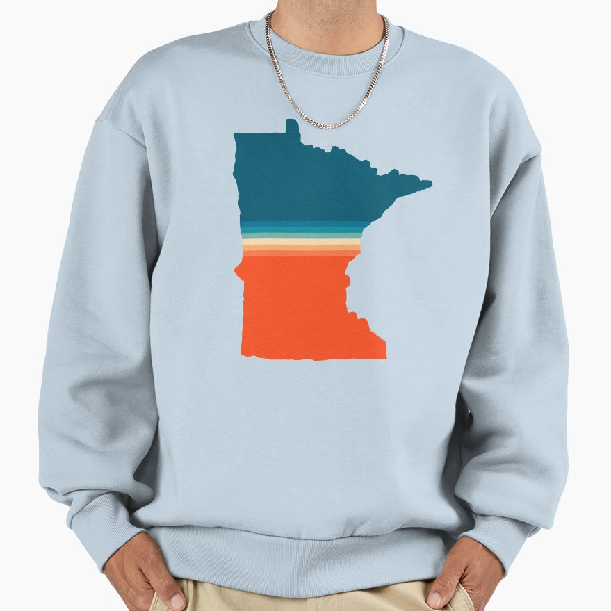 Minnesota State Map Sweatshirt - Trendy Graphic Unisex - T-Shirt, Sweatshirt, Hoodie