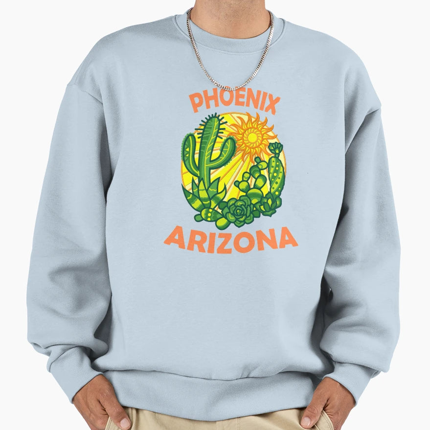 Phoenix Arizona Cactus Desert Sun Sweatshirt - Minimalist Print Unisex - T-Shirt, Sweatshirt, Hoodie