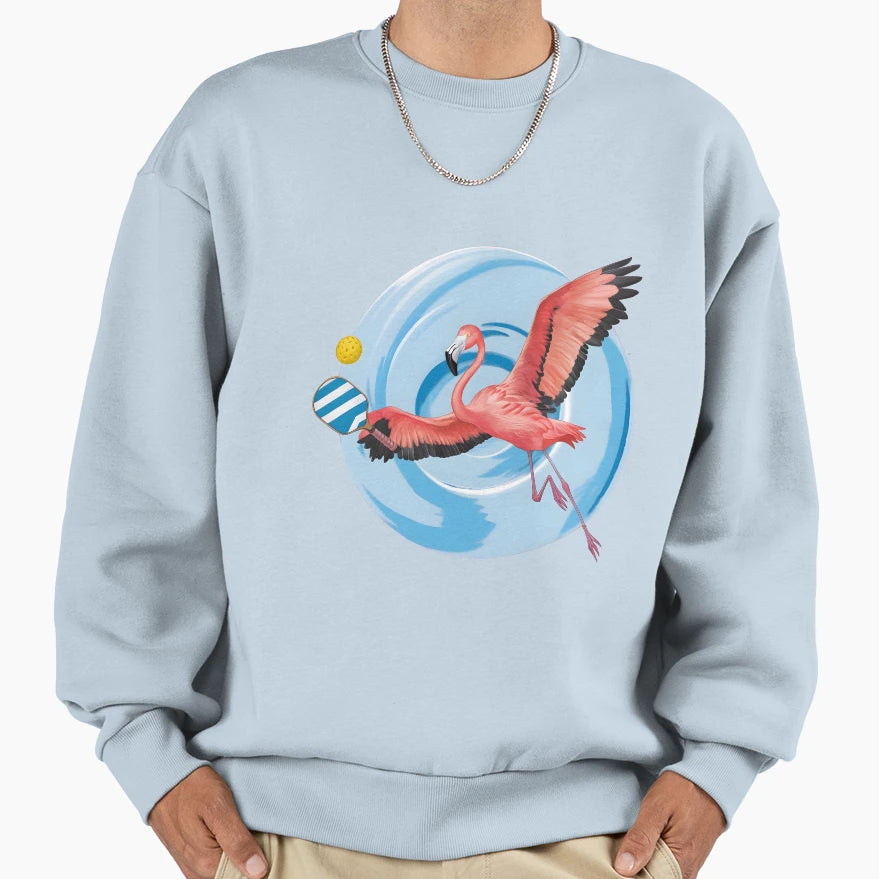 Pickleball Flamingo Sweatshirt - Casual Everyday Wear for Adults - T-Shirt, Sweatshirt, Hoodie