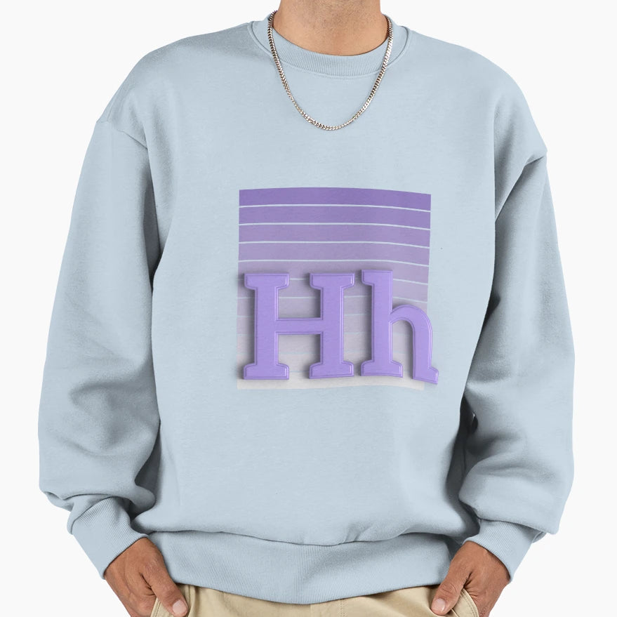 H Letter Sweatshirt - Trendy Graphic Men Women - T-Shirt, Sweatshirt, Hoodie
