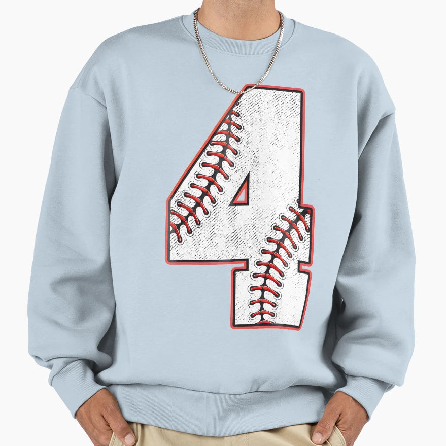 4Th Birthday Baseball Number Sweatshirt - Novelty Apparel Men Women - T-Shirt, Sweatshirt, Hoodie