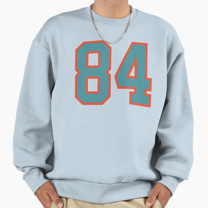 84 Number Aqua Orange Lucky Sports Sweatshirt - Custom Art Print Unisex - T-Shirt, Sweatshirt, Hoodie