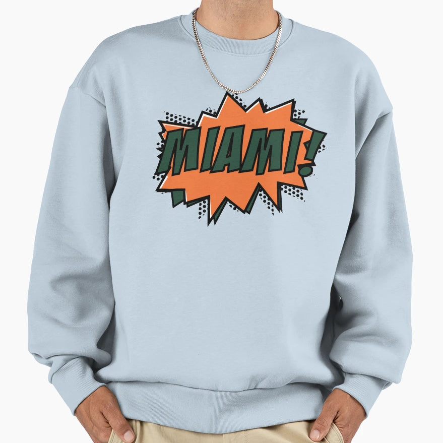 Miami Comic Sweatshirt - Trendy Graphic for Adults - T-Shirt, Sweatshirt, Hoodie