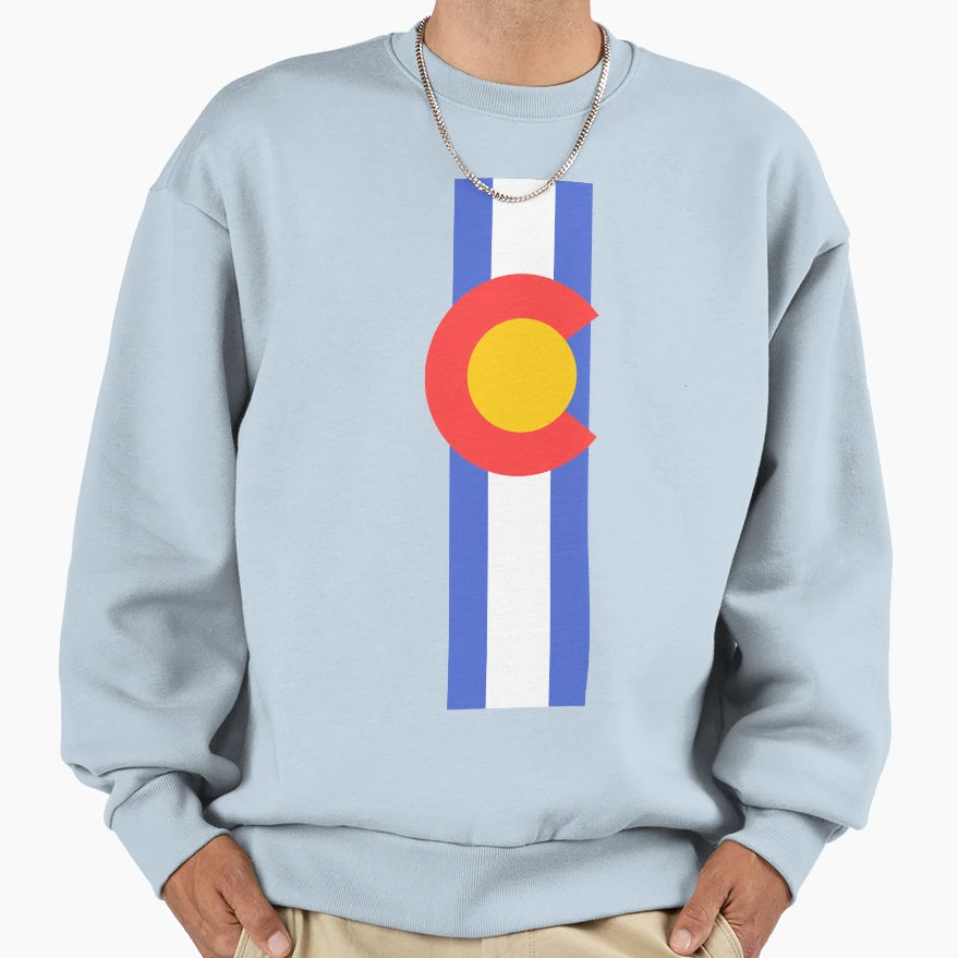 Colorado Flag Logo Stripes Yellow Sweatshirt - Novelty Apparel Men Women - T-Shirt, Sweatshirt, Hoodie