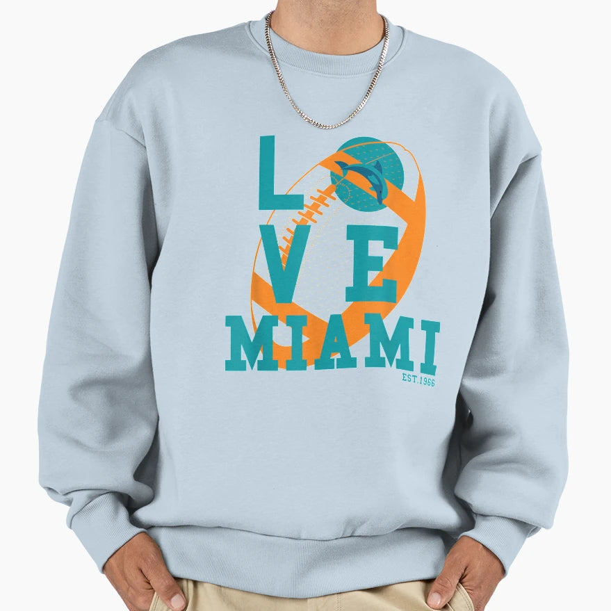 Love Miami Sports Team Est 1966 Sweatshirt - Minimalist Print for Adults - T-Shirt, Sweatshirt, Hoodie