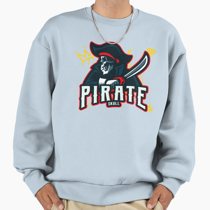 Pirate Skull Sweatshirt - Streetwear Style Unisex - T-Shirt, Sweatshirt, Hoodie