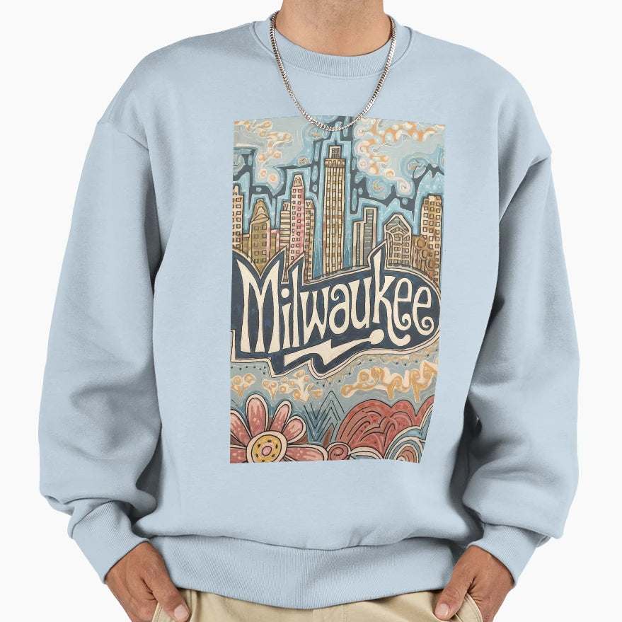 Milwaukee City Whimsical Sweatshirt - Casual Everyday Wear Men Women - T-Shirt, Sweatshirt, Hoodie