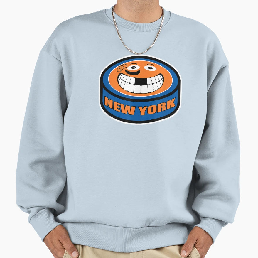 Hockey New York Ny Usa Puck Smile Sweatshirt - Streetwear Style for Adults - T-Shirt, Sweatshirt, Hoodie