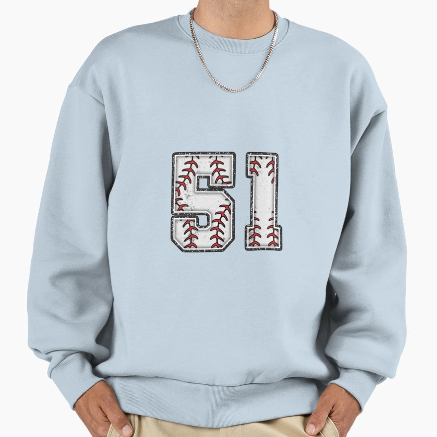 Baseball Number 51 Sweatshirt - Aesthetic Graphic Men Women - T-Shirt, Sweatshirt, Hoodie