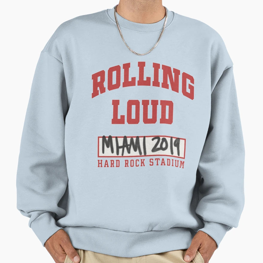 Miami 2019 Rolling Loud Music Sweatshirt - Fun Novelty Design for Adults - T-Shirt, Sweatshirt, Hoodie
