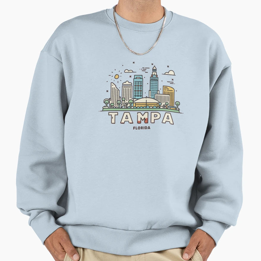 Sunshine City Charm Tampas Radiant Sweatshirt - Graphic Print Men Women - T-Shirt, Sweatshirt, Hoodie