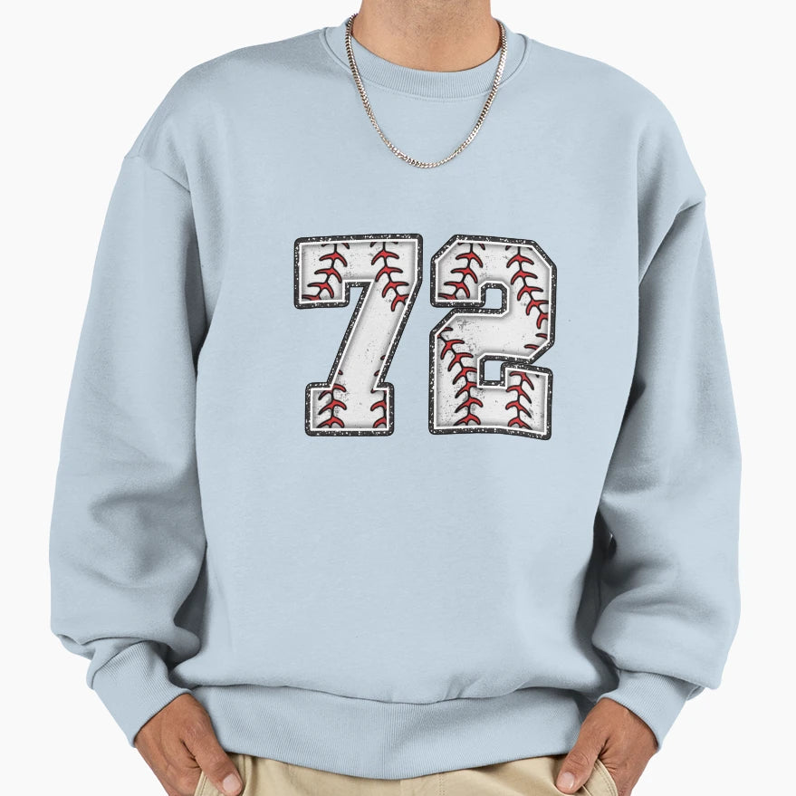 Baseball Number 72 Sweatshirt - Trendy Graphic Unisex - T-Shirt, Sweatshirt, Hoodie