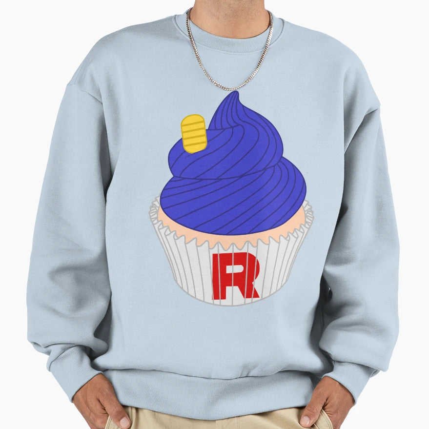 Blue Cupcake Sweatshirt - Fun Novelty Design Men Women - T-Shirt, Sweatshirt, Hoodie