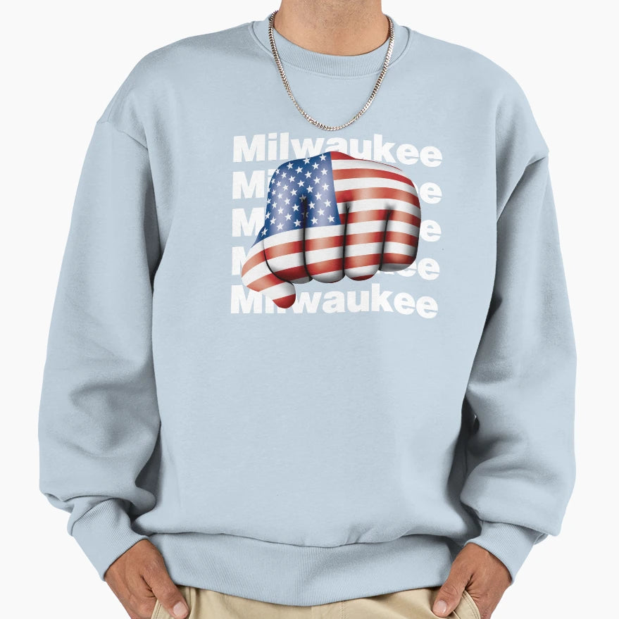 Milwaukee American Strong City Home Sweatshirt - Novelty Apparel Men Women - T-Shirt, Sweatshirt, Hoodie