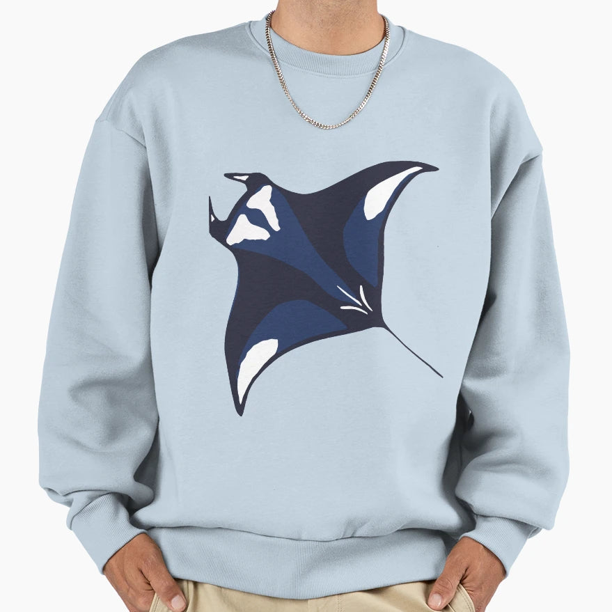 Manta Ray Sweatshirt - Unique Graphic Men Women - T-Shirt, Sweatshirt, Hoodie