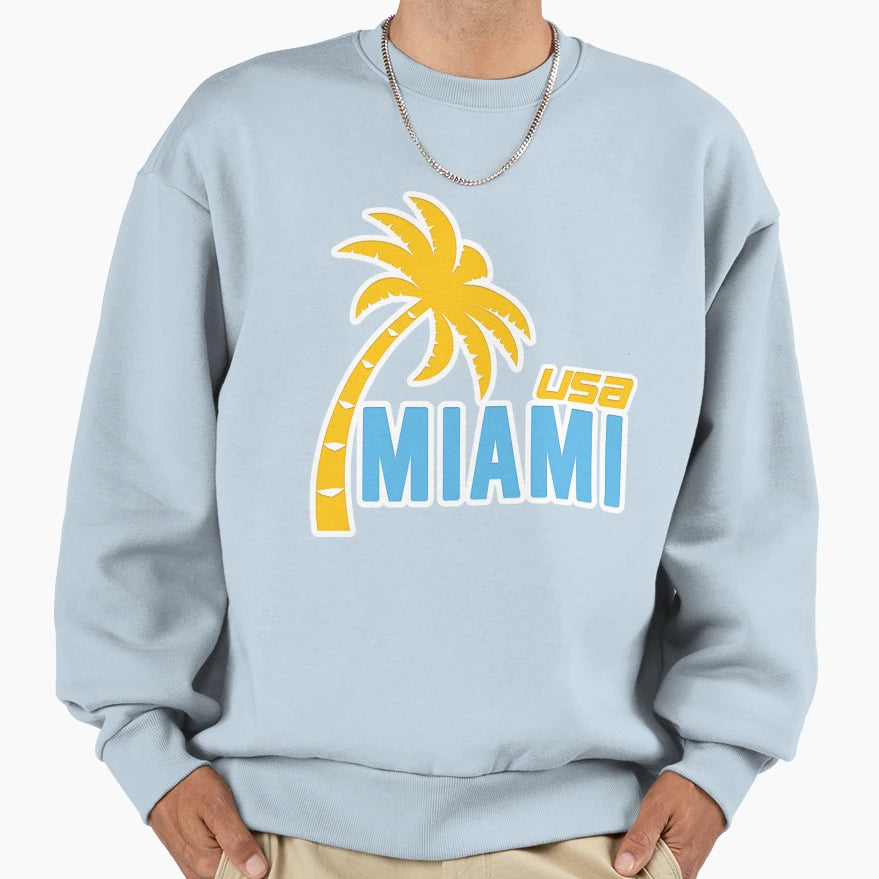 Miami Usa Sweatshirt - Minimalist Print for Adults - T-Shirt, Sweatshirt, Hoodie