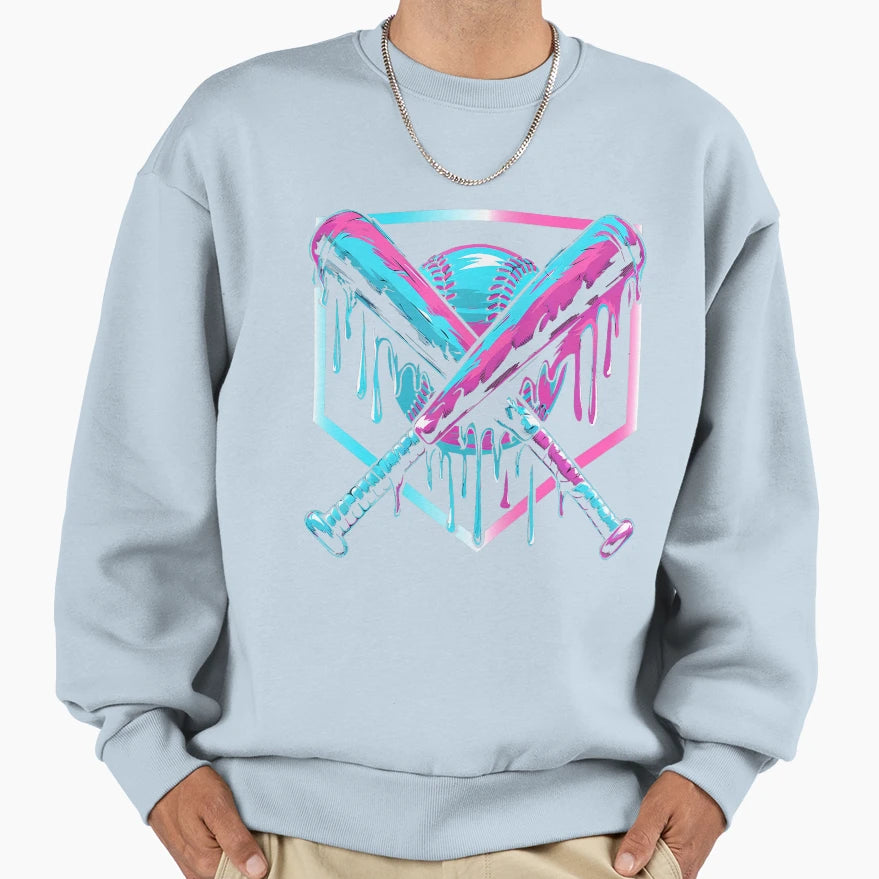 Baseball Drip Ice Cream Drip Sweatshirt - Aesthetic Graphic Men Women - T-Shirt, Sweatshirt, Hoodie