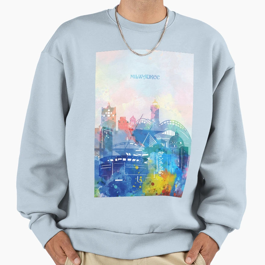 Milwaukee Skyline Sweatshirt - Novelty Apparel Unisex - T-Shirt, Sweatshirt, Hoodie