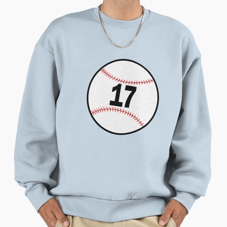 Baseball No 17 Seventeen Sweatshirt - Minimalist Print Unisex - T-Shirt, Sweatshirt, Hoodie