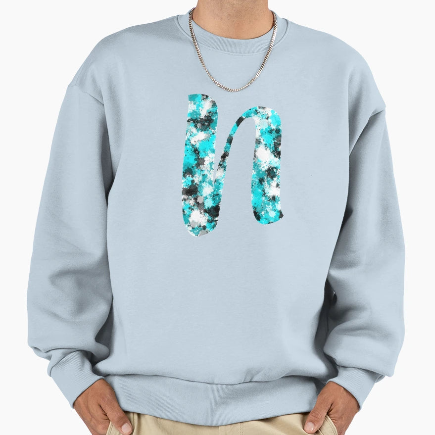 Paint Splash Letter N Sweatshirt - Custom Art Print for Adults - T-Shirt, Sweatshirt, Hoodie