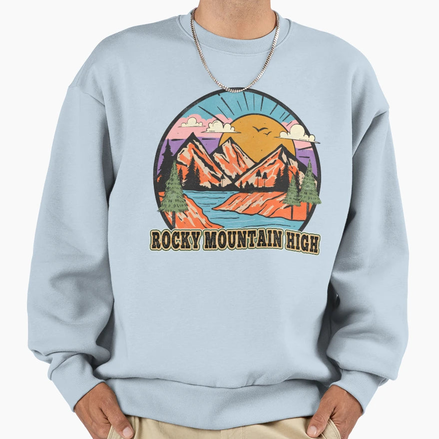 Rocky Mountain High Sweatshirt - Minimalist Print Men Women - T-Shirt, Sweatshirt, Hoodie