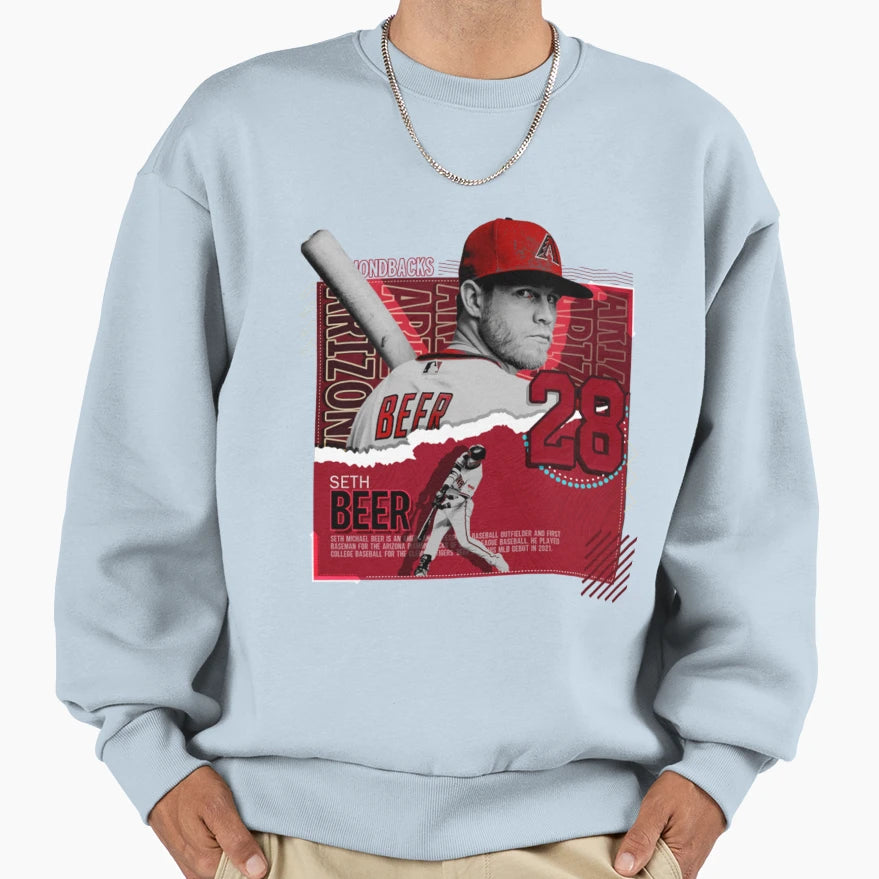 Seth Beer Baseball Sweatshirt - Aesthetic Graphic Unisex - T-Shirt, Sweatshirt, Hoodie
