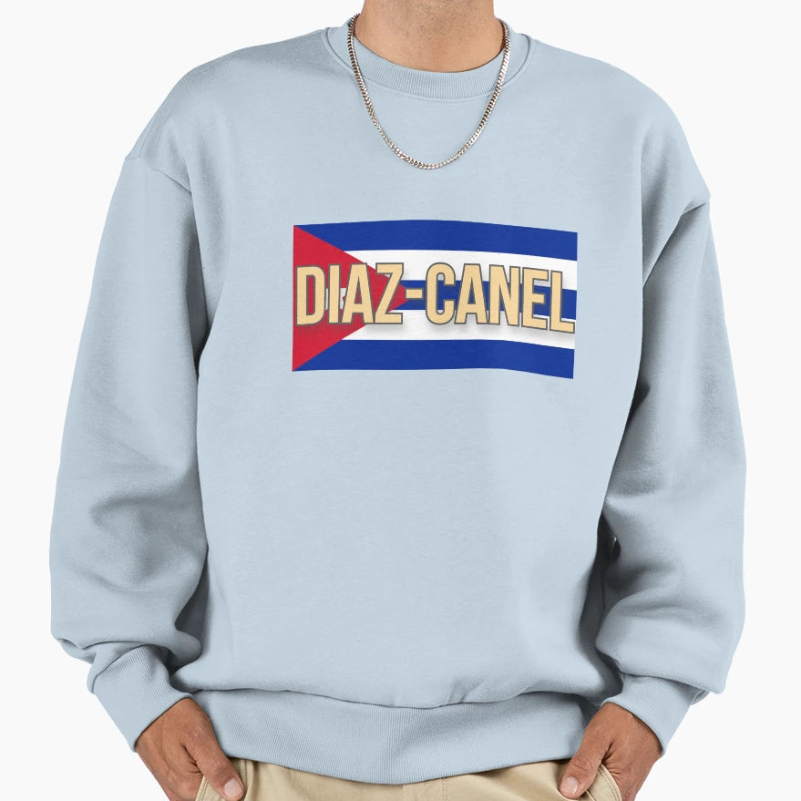 Diaz Canel Cuba Flag Sweatshirt - Casual Everyday Wear for Adults - T-Shirt, Sweatshirt, Hoodie