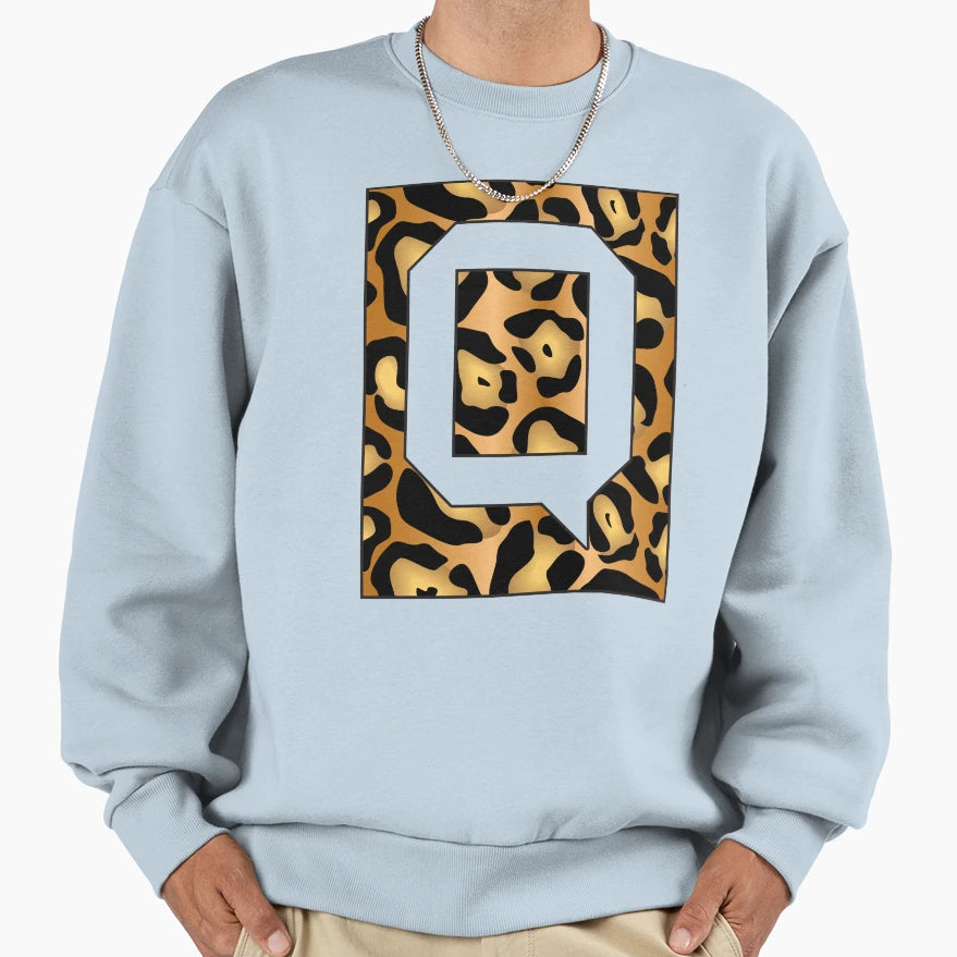 Letter Q Jaguar Stencil Font Sweatshirt - Aesthetic Graphic for Adults - T-Shirt, Sweatshirt, Hoodie