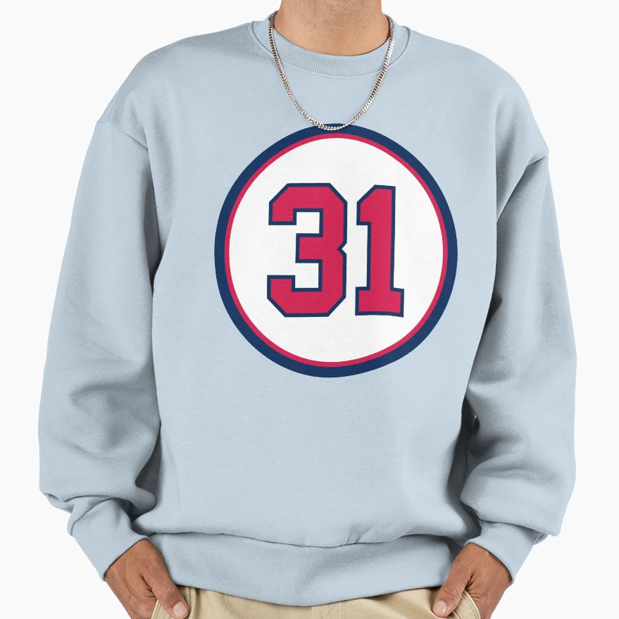 Greg Maddux 31 Jersey Number Sweatshirt - Streetwear Style for Adults - T-Shirt, Sweatshirt, Hoodie