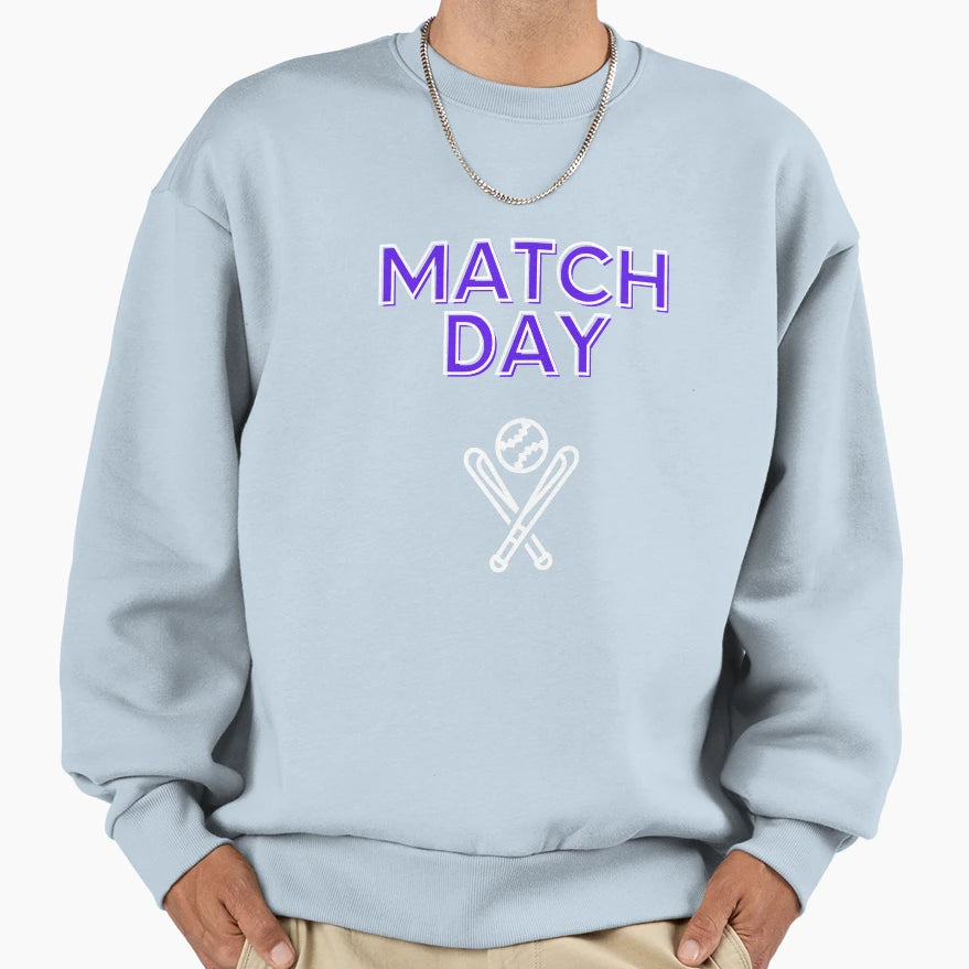Baseball Match Day Sweatshirt - Trendy Graphic for Adults - T-Shirt, Sweatshirt, Hoodie