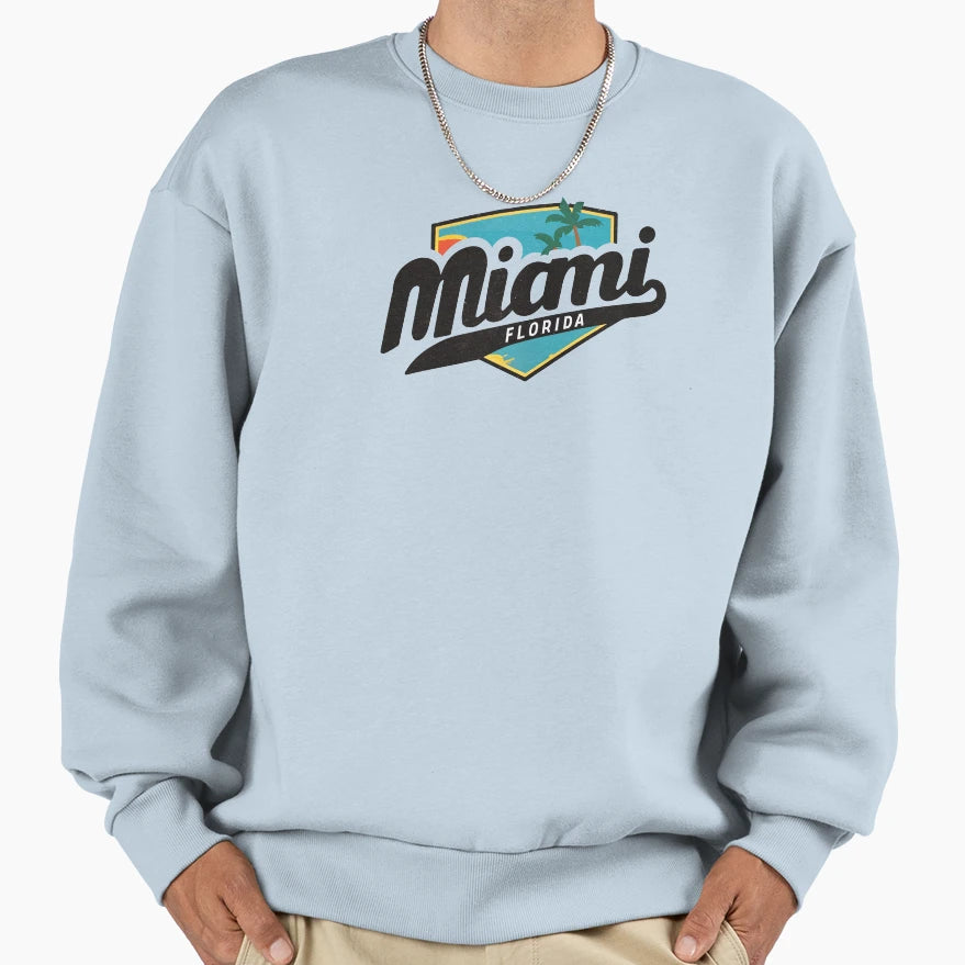 Miami Florida Logo Emblem Sweatshirt - Minimalist Print for Adults - T-Shirt, Sweatshirt, Hoodie