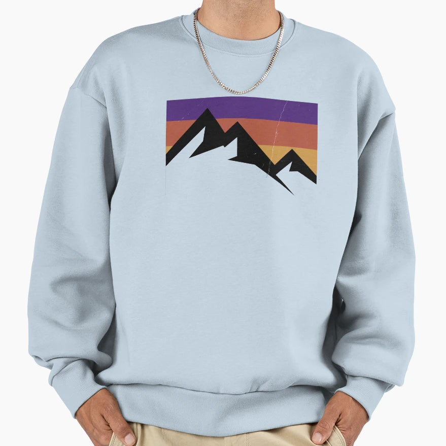 Mountain Sunset Sweatshirt - Minimalist Print Unisex - T-Shirt, Sweatshirt, Hoodie