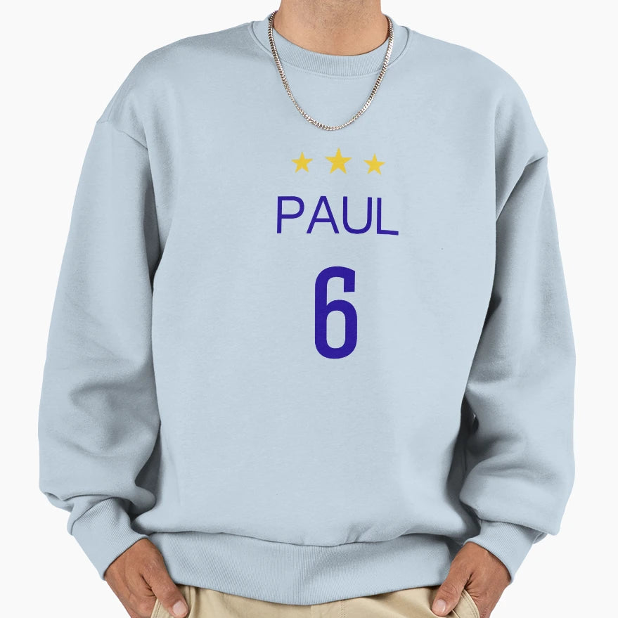 Paul Pogba 6 Three Stars Sweatshirt - Graphic Print Unisex - T-Shirt, Sweatshirt, Hoodie