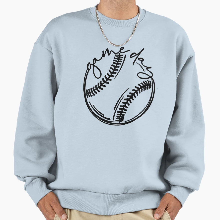 Baseball Game Day Vibes Sweatshirt - Casual Everyday Wear Unisex - T-Shirt, Sweatshirt, Hoodie