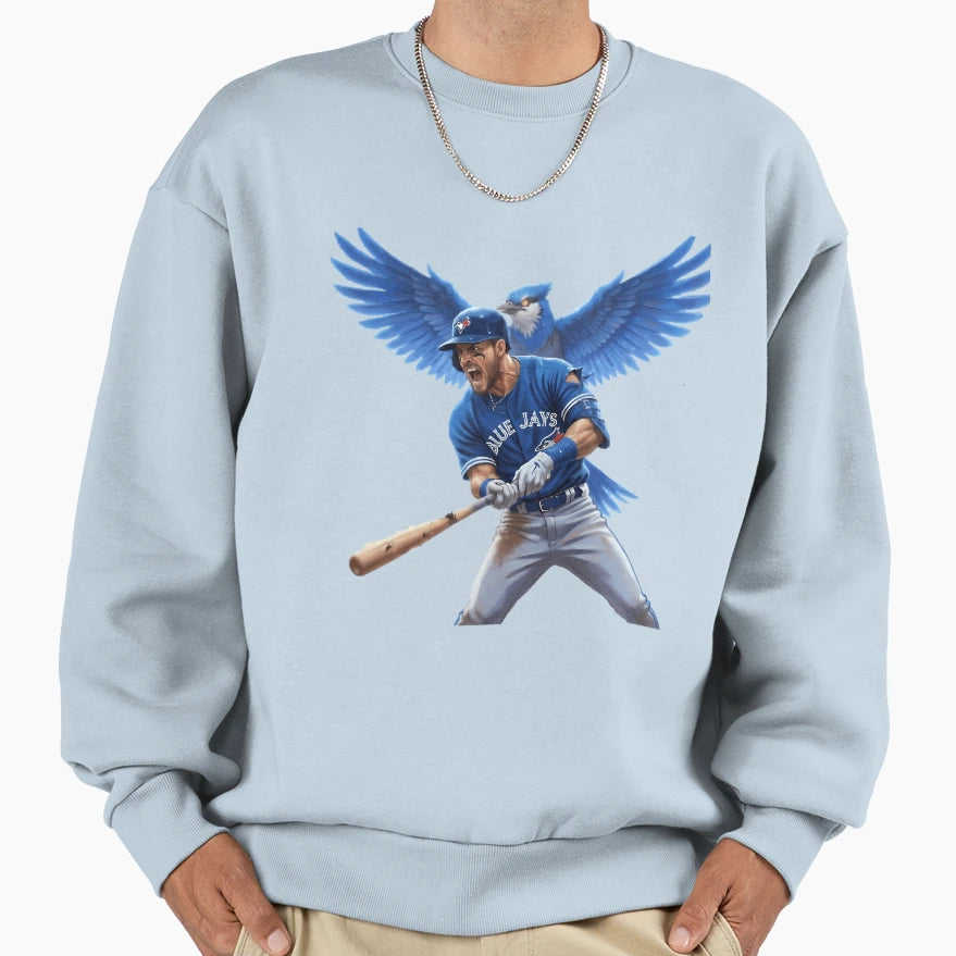 Fierce Blue Jays Warrior Sweatshirt - Aesthetic Graphic Unisex - T-Shirt, Sweatshirt, Hoodie