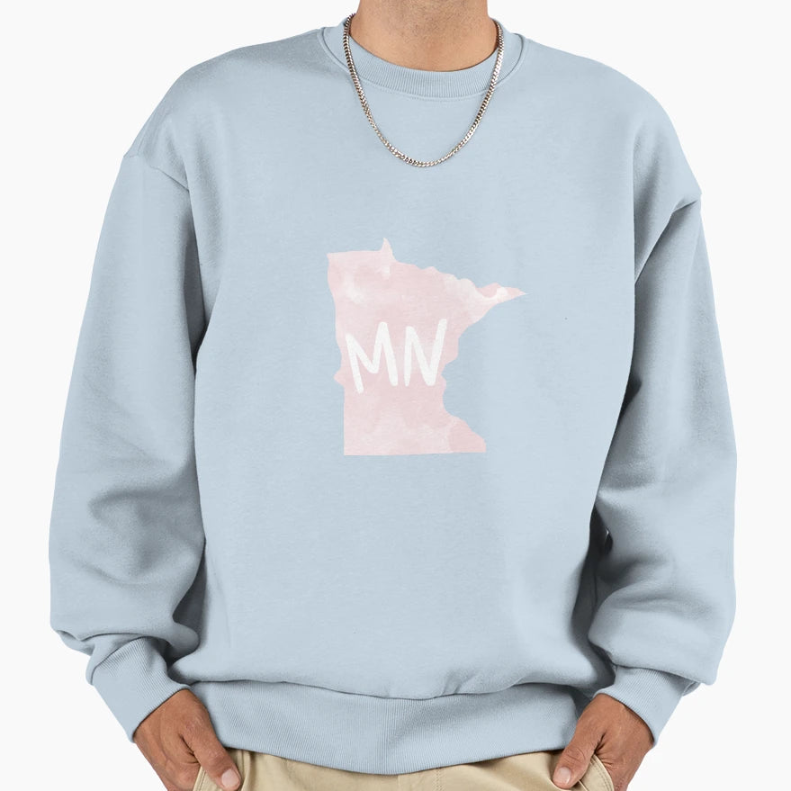 Minnesota Watercolor Sweatshirt - Novelty Apparel for Adults - T-Shirt, Sweatshirt, Hoodie