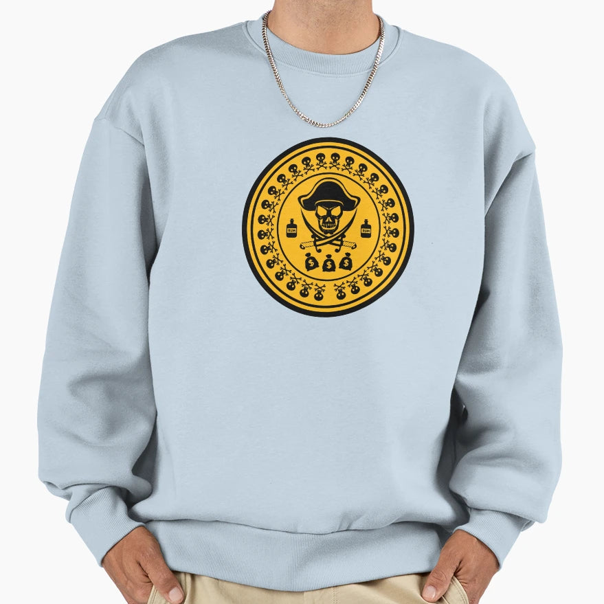 Pirate Skull Crossbones Sweatshirt - Minimalist Print Men Women - T-Shirt, Sweatshirt, Hoodie
