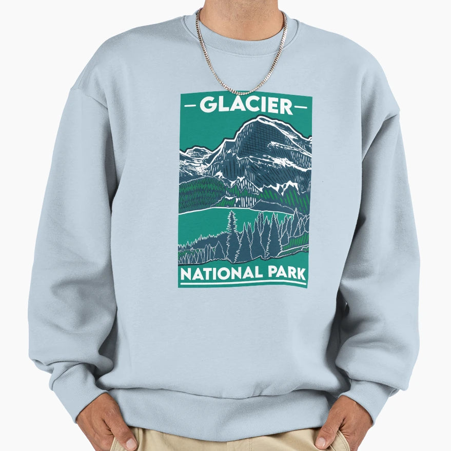 Glacier National Park Sweatshirt - Novelty Apparel Unisex - T-Shirt, Sweatshirt, Hoodie