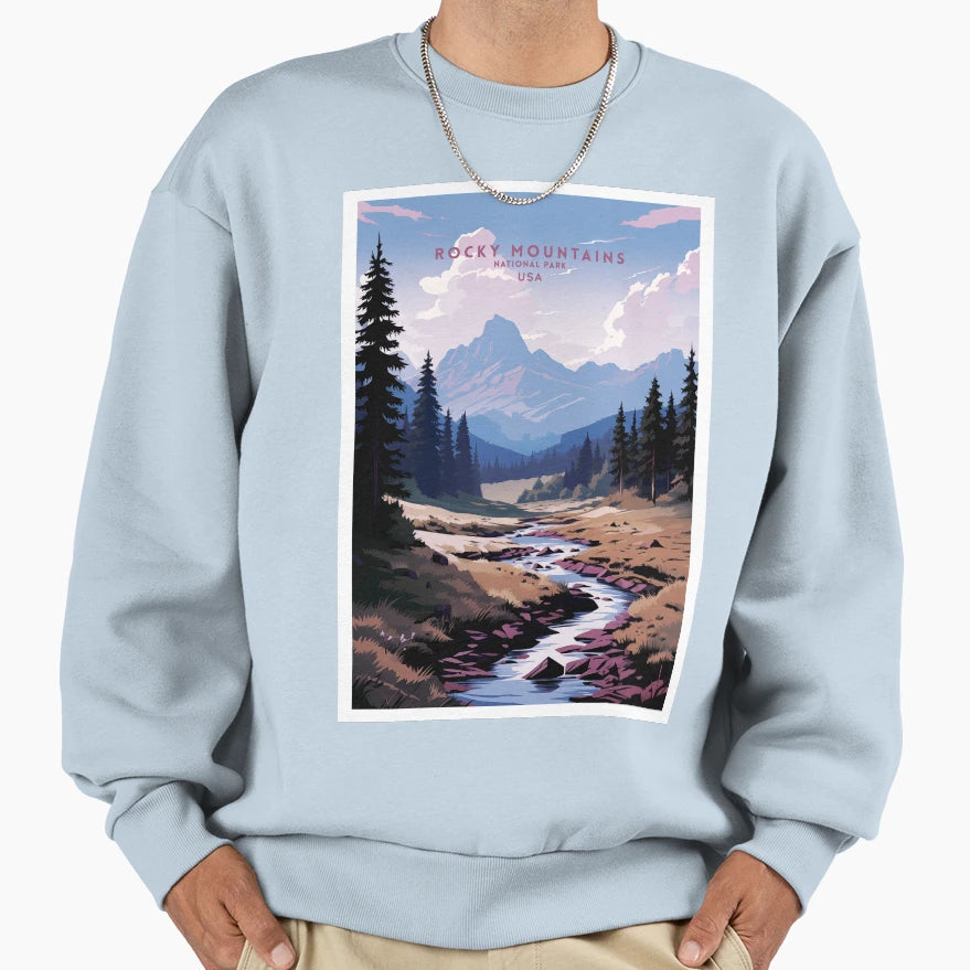 Rocky Mountains National Park High Sweatshirt - Fun Novelty Design Unisex - T-Shirt, Sweatshirt, Hoodie