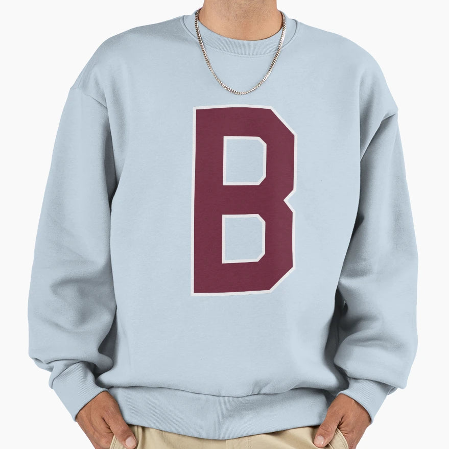 Letter B Bold Collegiate Font Sweatshirt - Trendy Graphic Men Women - T-Shirt, Sweatshirt, Hoodie
