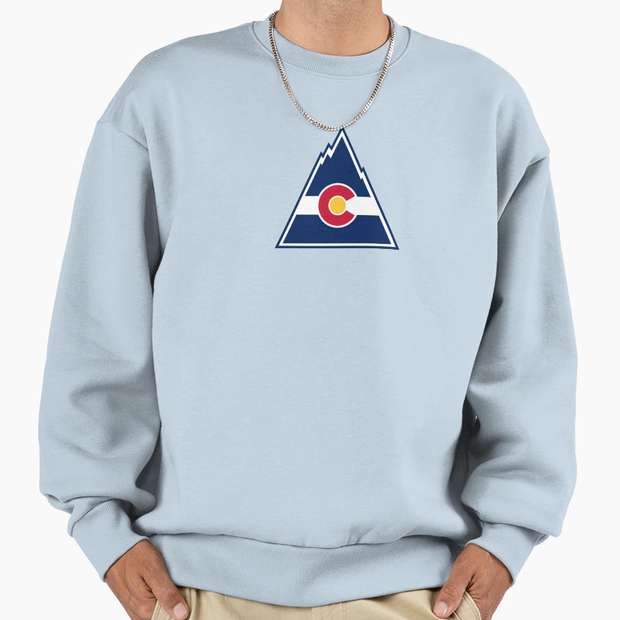 Colorado Flag Mountain Sweatshirt - Minimalist Print for Adults - T-Shirt, Sweatshirt, Hoodie