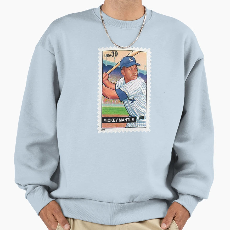 Mickey Mantle Postage Stamp 39 Sweatshirt - Fun Novelty Design Men Women - T-Shirt, Sweatshirt, Hoodie