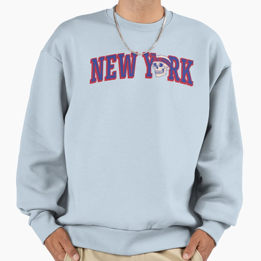 New York Blue Sweatshirt - Aesthetic Graphic Men Women - T-Shirt, Sweatshirt, Hoodie