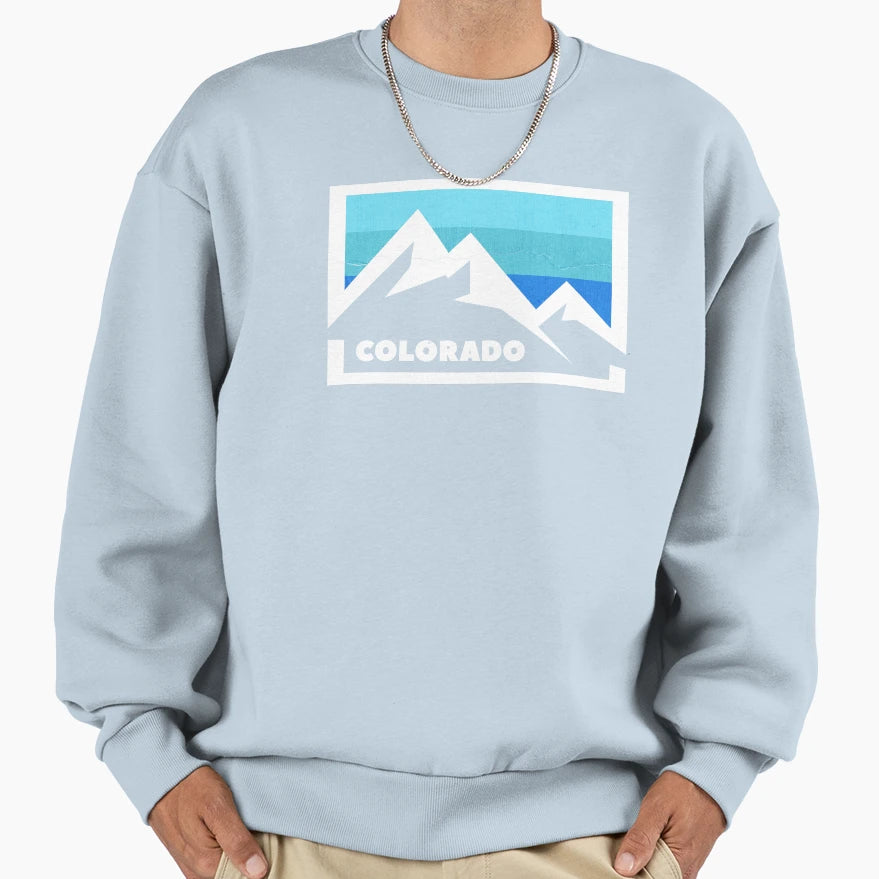 Colorado Mountain Winter Sweatshirt - Custom Art Print Men Women - T-Shirt, Sweatshirt, Hoodie