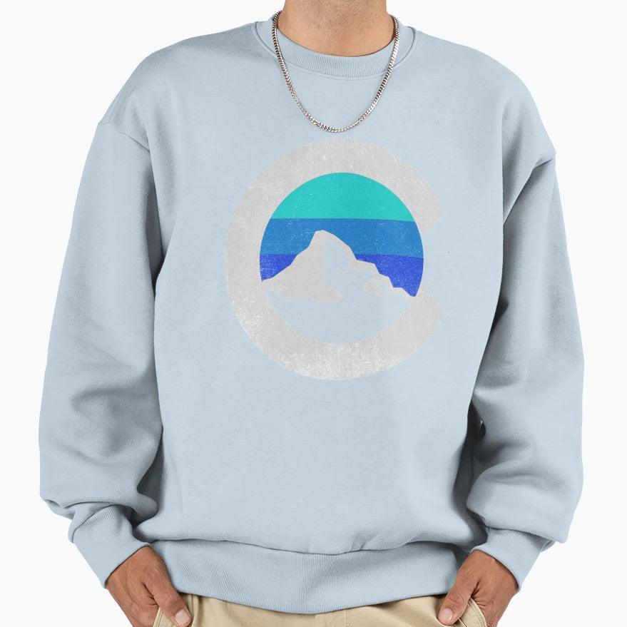 Colorado Mountain Blue Sweatshirt - Minimalist Print for Adults - T-Shirt, Sweatshirt, Hoodie