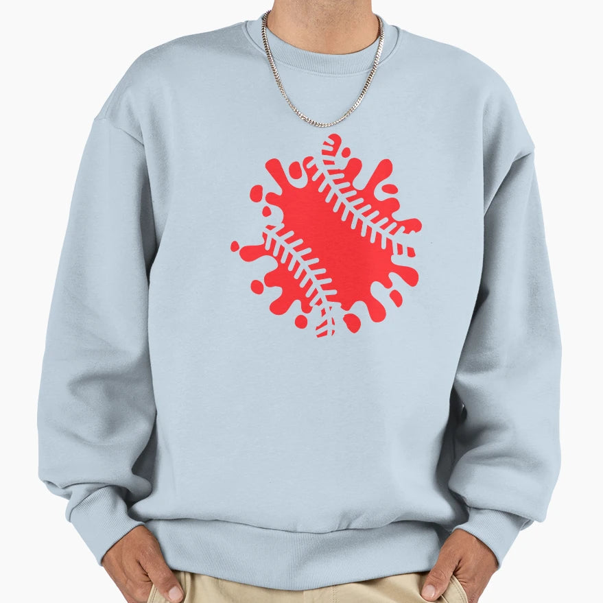 Baseball Splatter Paint Sweatshirt - Minimalist Print Men Women - T-Shirt, Sweatshirt, Hoodie