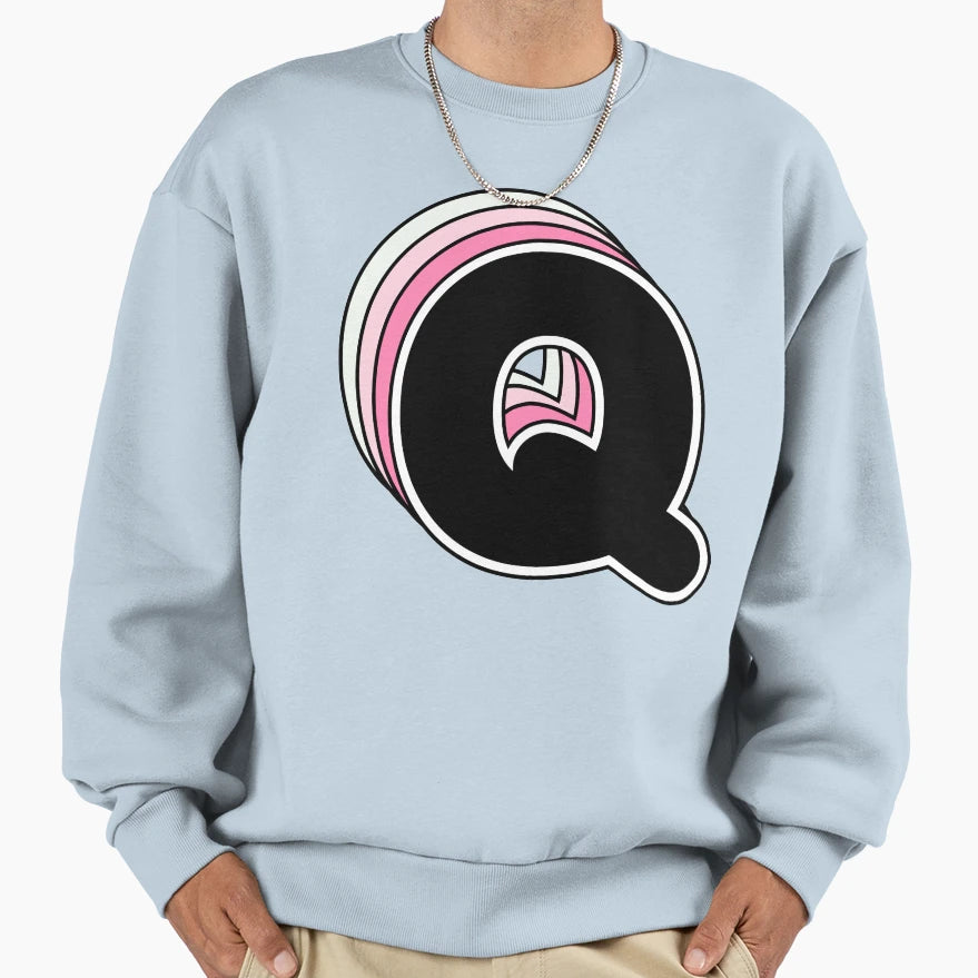 Q Letter Alphabet Sweatshirt - Custom Art Print Unisex - T-Shirt, Sweatshirt, Hoodie