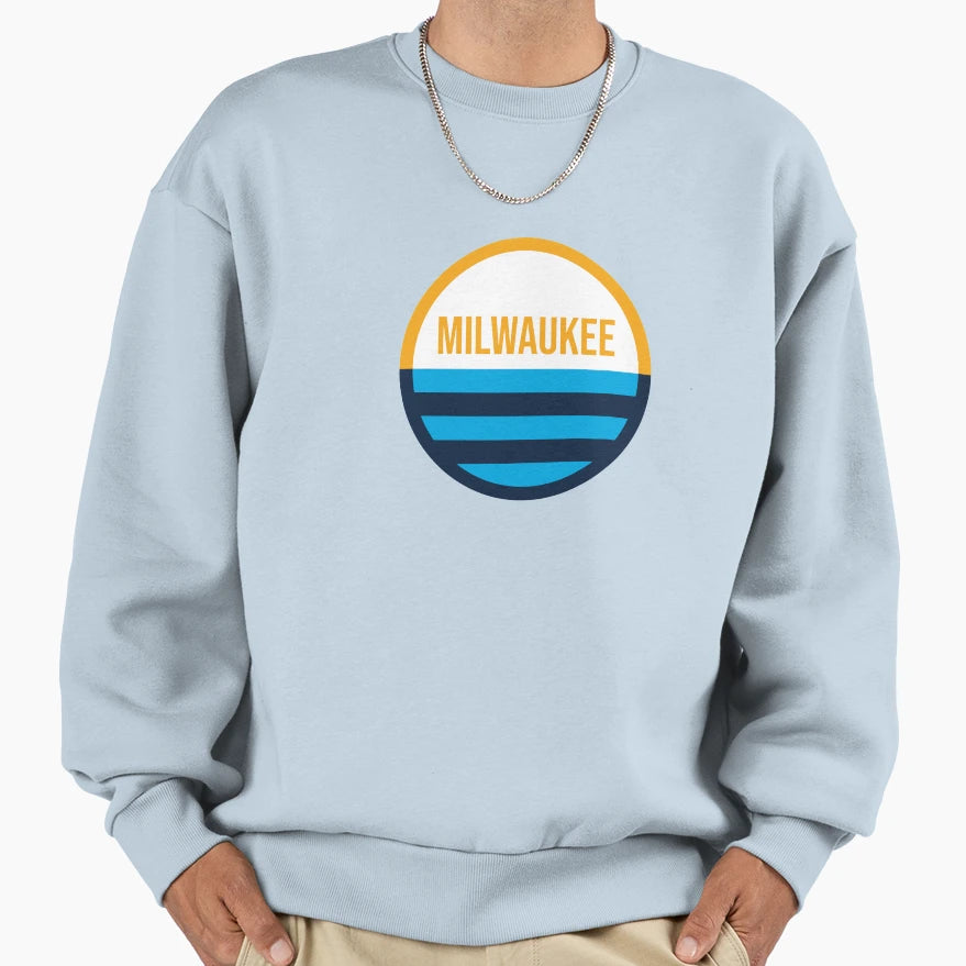 Milwaukee Circle Flag Sweatshirt - Casual Everyday Wear Unisex - T-Shirt, Sweatshirt, Hoodie