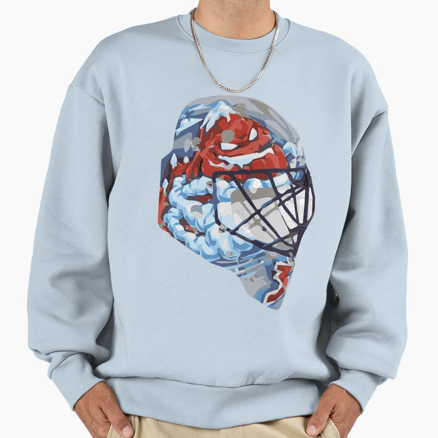 Patrick Roy Helmet Sweatshirt - Novelty Apparel for Adults - T-Shirt, Sweatshirt, Hoodie