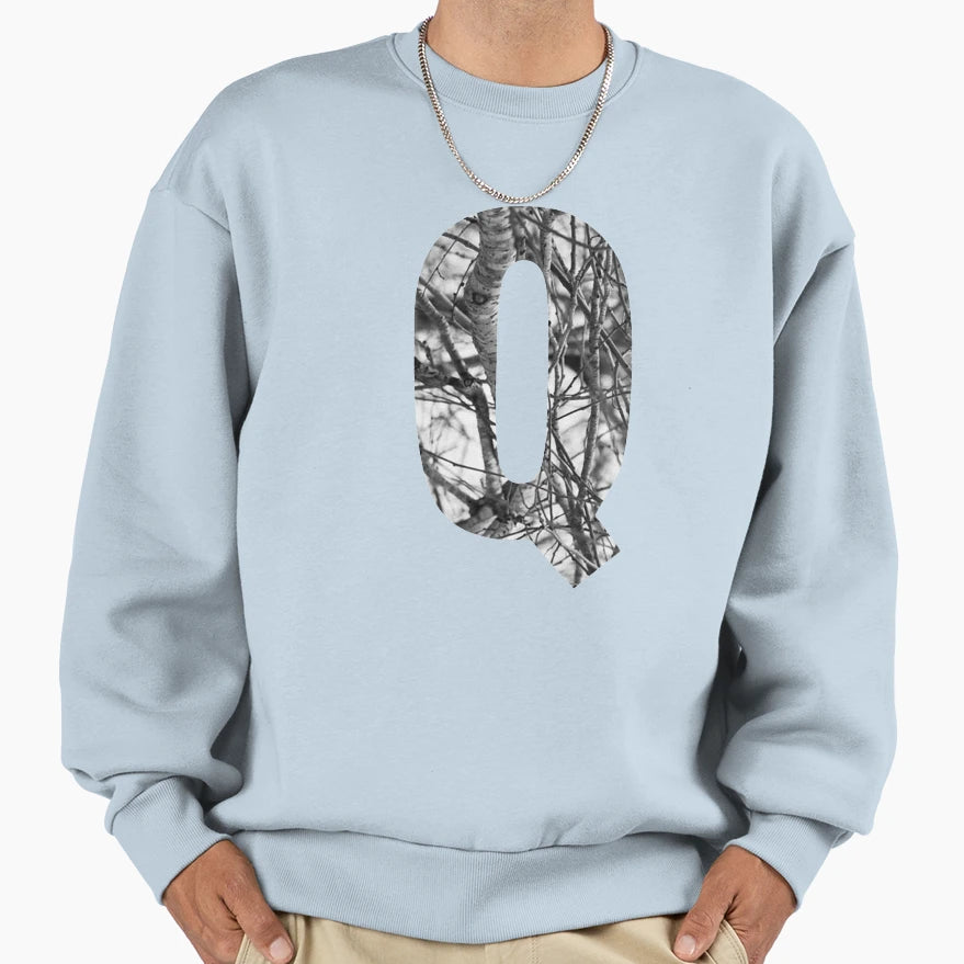 Tree Letter Q Sweatshirt - Fun Novelty Design for Adults - T-Shirt, Sweatshirt, Hoodie